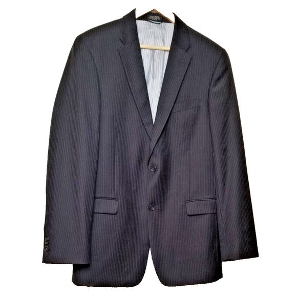 Tommy Hilfiger Men's Sports Coat Blue Pin Stripe Wool Blazer Size 40 Long - Picture 1 of 11